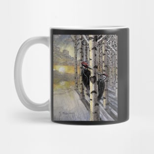 Pileated woodpeckers in love Mug